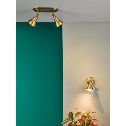 Där Lighting NAT0742 - Настенно спот осветително тяло NATHANIEL 1xGU10/11W/230V месинг