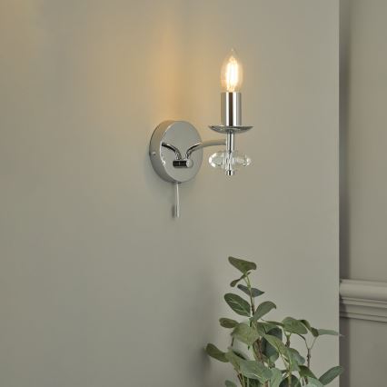 Där Lighting OLE0750 - Настенна лампа OLEANA 1xE14/40W/230V лъскав хром