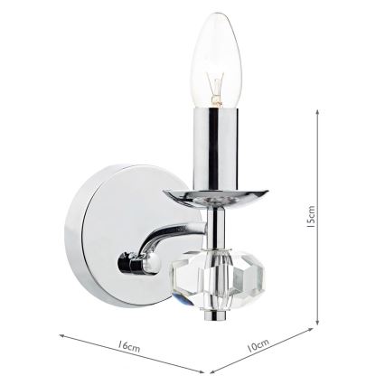 Där Lighting OLE0750 - Настенна лампа OLEANA 1xE14/40W/230V лъскав хром