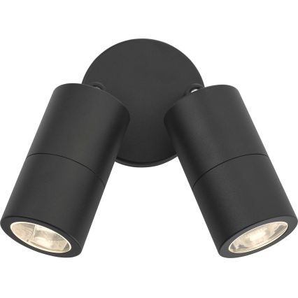 Där Lighting ORT0922 - LED външно стенно точково осветително тяло ORTEGA 2xGU10/5W/230V IP65 черно