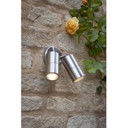 Där Lighting ORT0968 - LED външно стенно спот осветително тяло ORTEGA 2xGU10/5W/230V IP65 гланцов хром