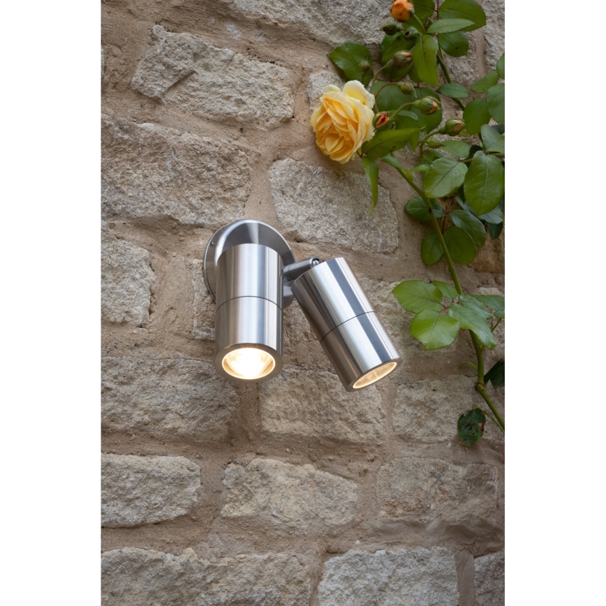 Där Lighting ORT0968 - LED външно стенно спот осветително тяло ORTEGA 2xGU10/5W/230V IP65 гланцов хром