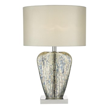 Där Lighting SYR4235 - Настолна лампа SYRACUSE 1xE27/60W/230V лъскав хром/кремава