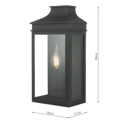 Där Lighting VAP5222 - Външно стенно осветително тяло VAPOUR 1xE14/60W/230V IP44 черно