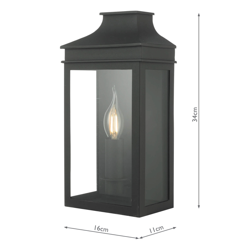 Där Lighting VAP5222 - Външно стенно осветително тяло VAPOUR 1xE14/60W/230V IP44 черно