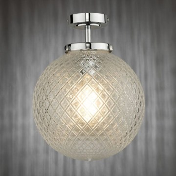 Där Lighting WAY0150 - Плафониера за баня WAYNE 1xE27/40W/230V IP44 диаметър 25 см лъскав хром