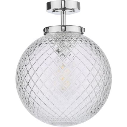 Där Lighting WAY0150 - Плафониера за баня WAYNE 1xE27/40W/230V IP44 диаметър 25 см лъскав хром