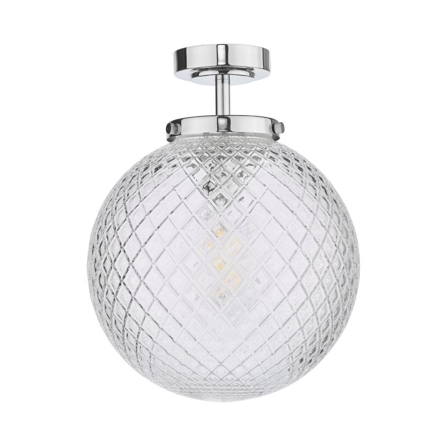 Där Lighting WAY0150 - Плафониера за баня WAYNE 1xE27/40W/230V IP44 диаметър 25 см лъскав хром