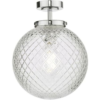 Där Lighting WAY0150 - Плафониера за баня WAYNE 1xE27/40W/230V IP44 диаметър 25 см лъскав хром