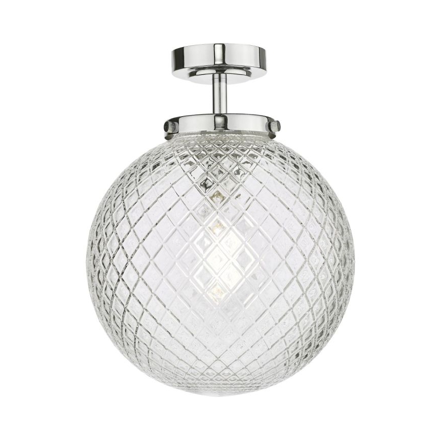 Där Lighting WAY0150 - Плафониера за баня WAYNE 1xE27/40W/230V IP44 диаметър 25 см лъскав хром