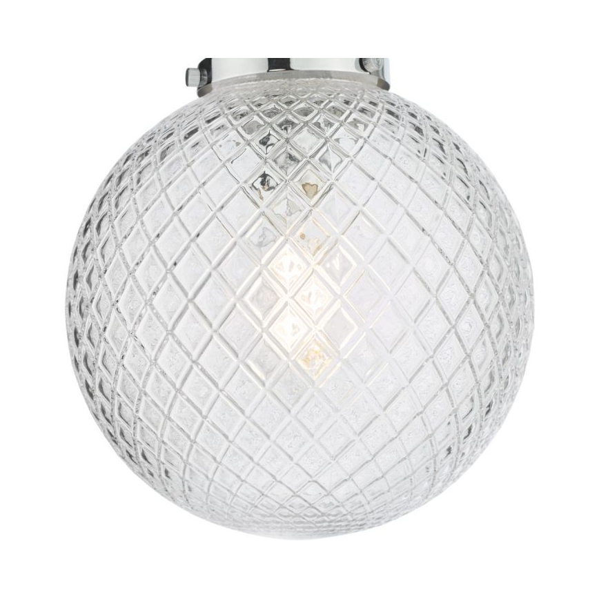 Där Lighting WAY0150 - Плафониера за баня WAYNE 1xE27/40W/230V IP44 диаметър 25 см лъскав хром