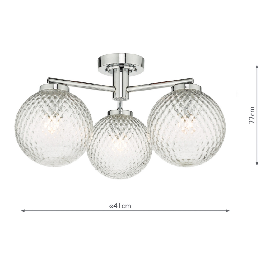 Där Lighting WAY5350 - Повърхностно монтиран полилей за баня WAYNE 3xG9/3W/230V IP44 лъскав хром