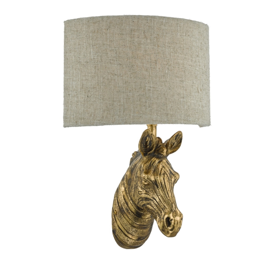 Där Lighting ABB0735 - Стенна лампа ABBY 1xE14/40W/230V лен/злато