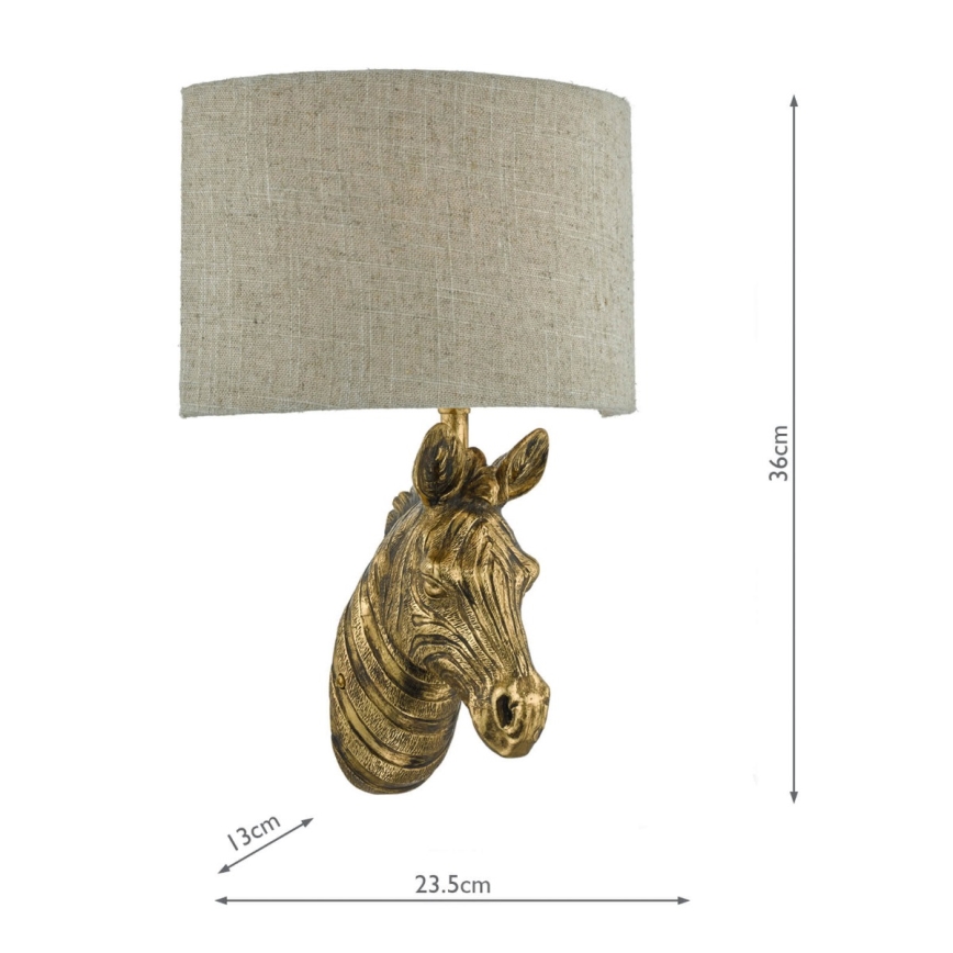 Där Lighting ABB0735 - Стенна лампа ABBY 1xE14/40W/230V лен/злато