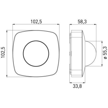 Датчик за присъствие PRES SENSOR 2000W, черен