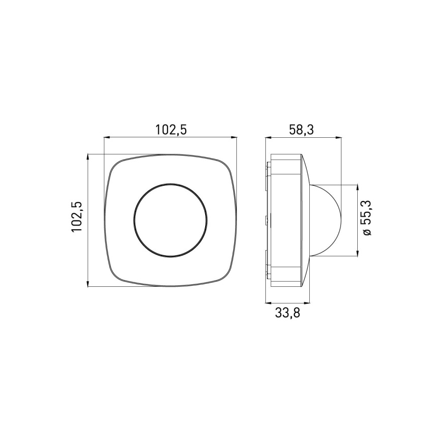 Датчик за присъствие PRES SENSOR 2000W, черен