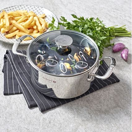 De Buyer 3427.28 - Тенджера с капак MILADY 28 см, неръждаема стомана