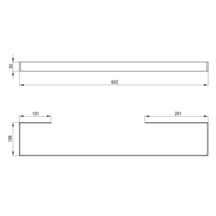 Deante ADM_A621 - Стенна закачалка за хавлии MOKKO 60 cm бяла