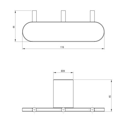 Deante ADR_0131 - Стенна закачалка ROUND, блестящ хром