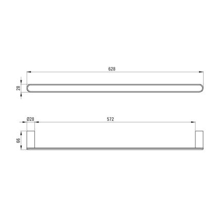 Deante ADR_0621 - Стенна закачалка за хавлии ROUND 62,8 см, полиран хром
