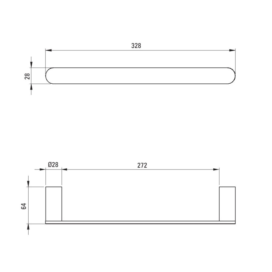 Deante ADR_N611 - Стенна закачалка за кърпи ROUND 32,8 см черна