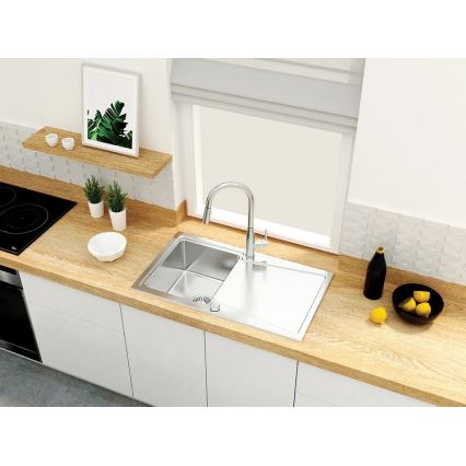 Deante BDH_072M - Кран за мивка с издърпваща се пръскачка LUKRECJA лъскав хром