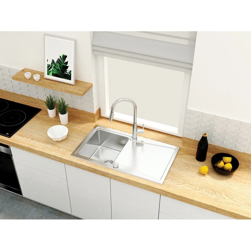 Deante BDH_072M - Кран за мивка с издърпваща се пръскачка LUKRECJA лъскав хром