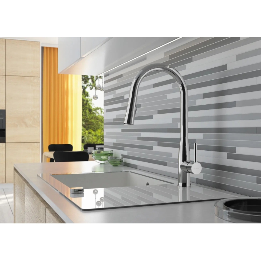 Deante BDH_072M - Кран за мивка с издърпваща се пръскачка LUKRECJA лъскав хром