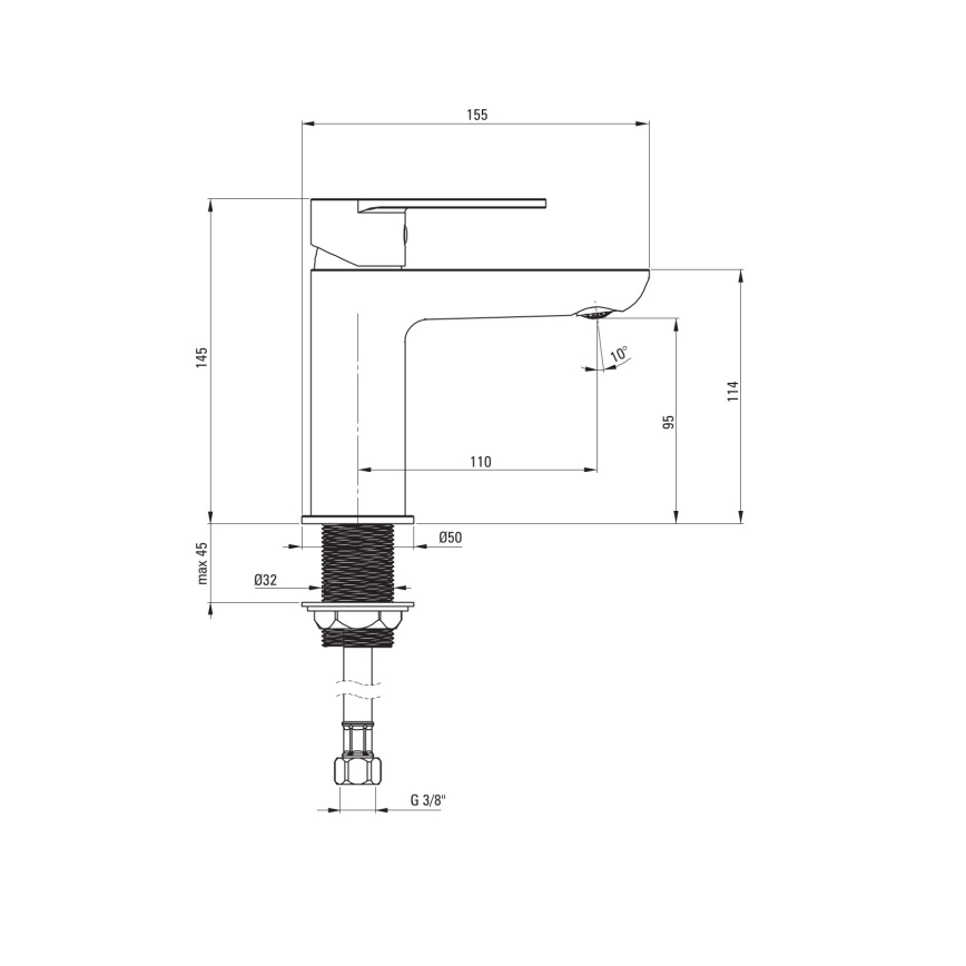 Deante BGA_020M - Смесител за умивалник ALPINIA блестящ хром