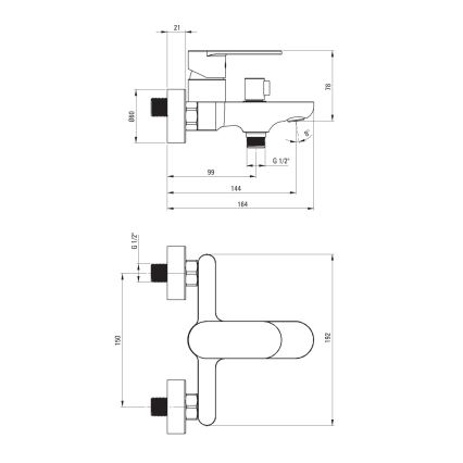 Deante BGA_N10M - Смесител за вана ALPINIA черен