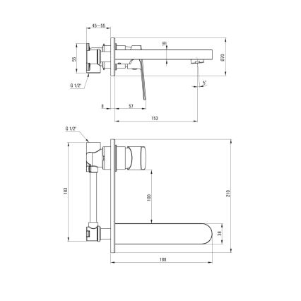 Deante BGA_N54L - Смесител за умивалник за вграден монтаж ALPINIA черен