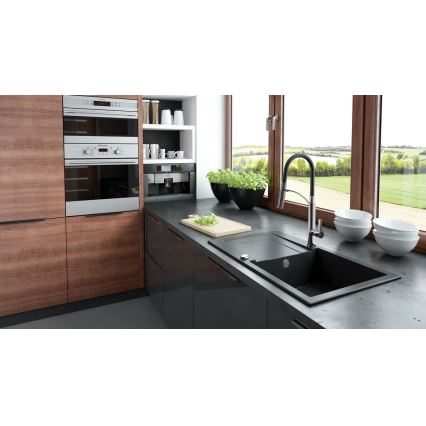 Deante BGB_B720 - Смесител за мивка с гъвкаво рамо GERBERA черен/хром