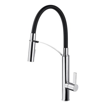 Deante BGB_B720 - Смесител за мивка с гъвкаво рамо GERBERA черен/хром