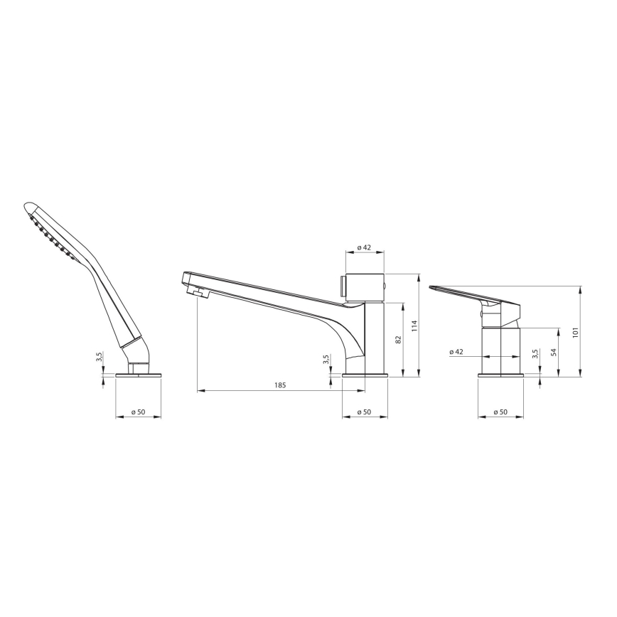 Deante BGJ_N13M - Комплект за вана със смесител JASMIN черен