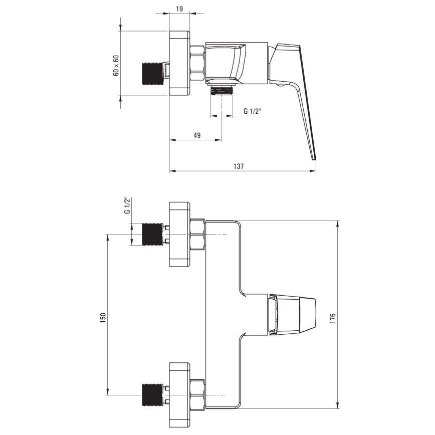 Deante BQL_N40M - смесител за душ BLUR черен