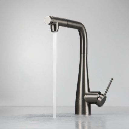 Deante BRE_D75M - Кран за мивка с издърпваща се пръскачка ERIDAN титаний