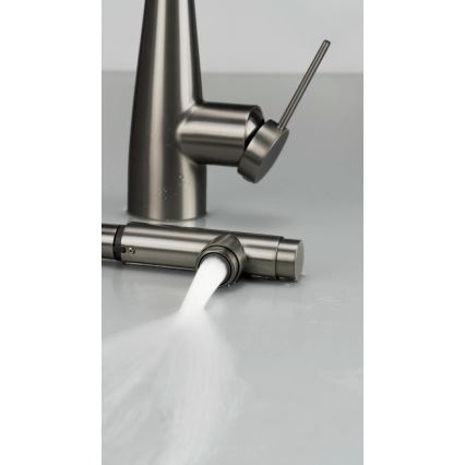 Deante BRE_D75M - Кран за мивка с издърпваща се пръскачка ERIDAN титаний