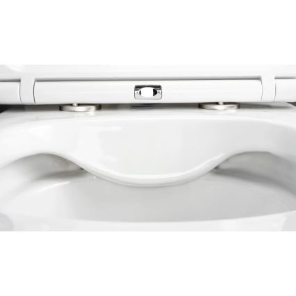 Deante CGRD6ZPW - Конзолна тоалетна ROUND с седалка SoftClose, керамика/бяла