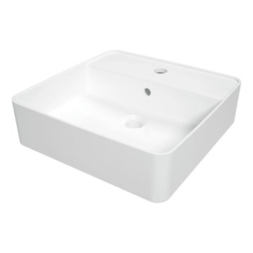 Deante CGS_6U4B - Мивка за плот с отвор за батерия SQUARE 42x42 см керамика/бял