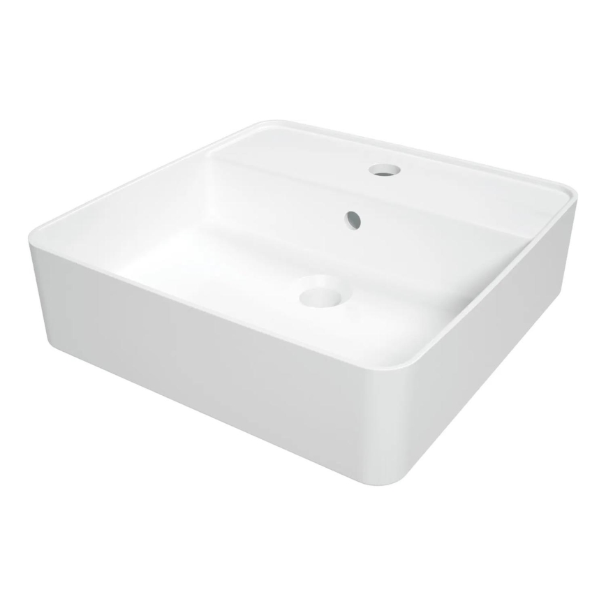 Deante CGS_6U4B - Мивка за плот с отвор за смесител SQUARE 42x42 см керамика/бял