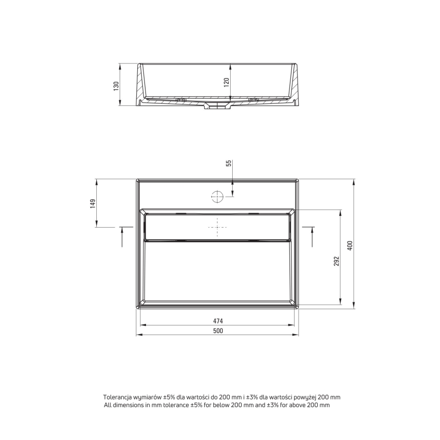 Deante CQR_NU5M - Мивка за плот CORREO 40x50 см гранит/черен