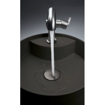 Deante CQS_NU4B - Умивалник за плот с отвор за смесител SILIA Ø 36 см, гранит/черен