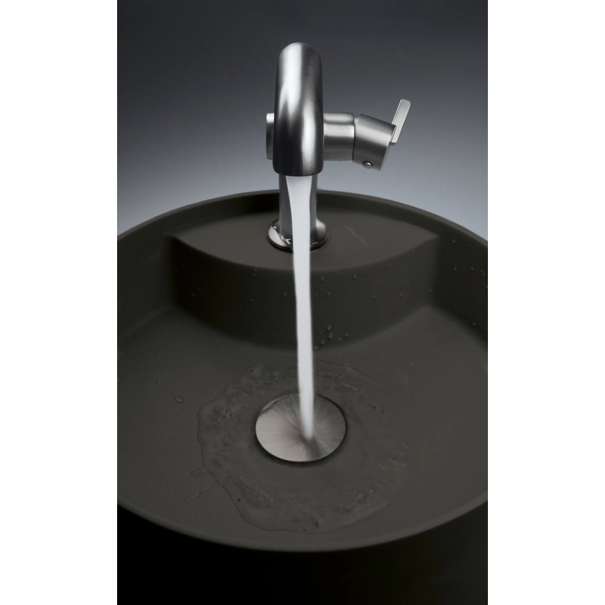 Deante CQS_NU4B - Умивалник за плот с отвор за смесител SILIA Ø 36 см, гранит/черен