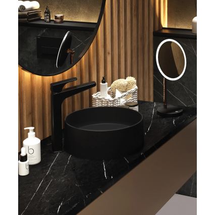 Deante CQS_NU4S - Мивка за плот SILIA Ø 36 см, гранит/черна