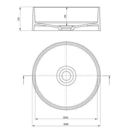 Deante CQS_NU4S - Мивка за плот SILIA Ø 36 см, гранит/черна