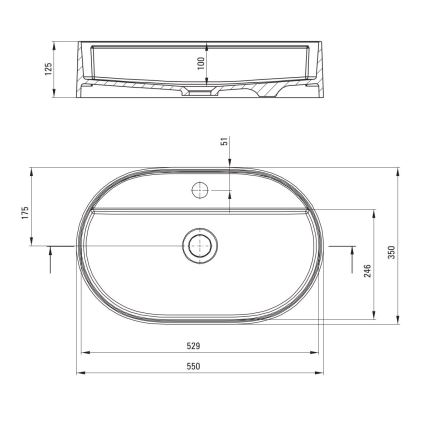 Deante CQS_NU6B - Мивка за плот с отвор за смесител SILIA 35x55 см, гранит, черна