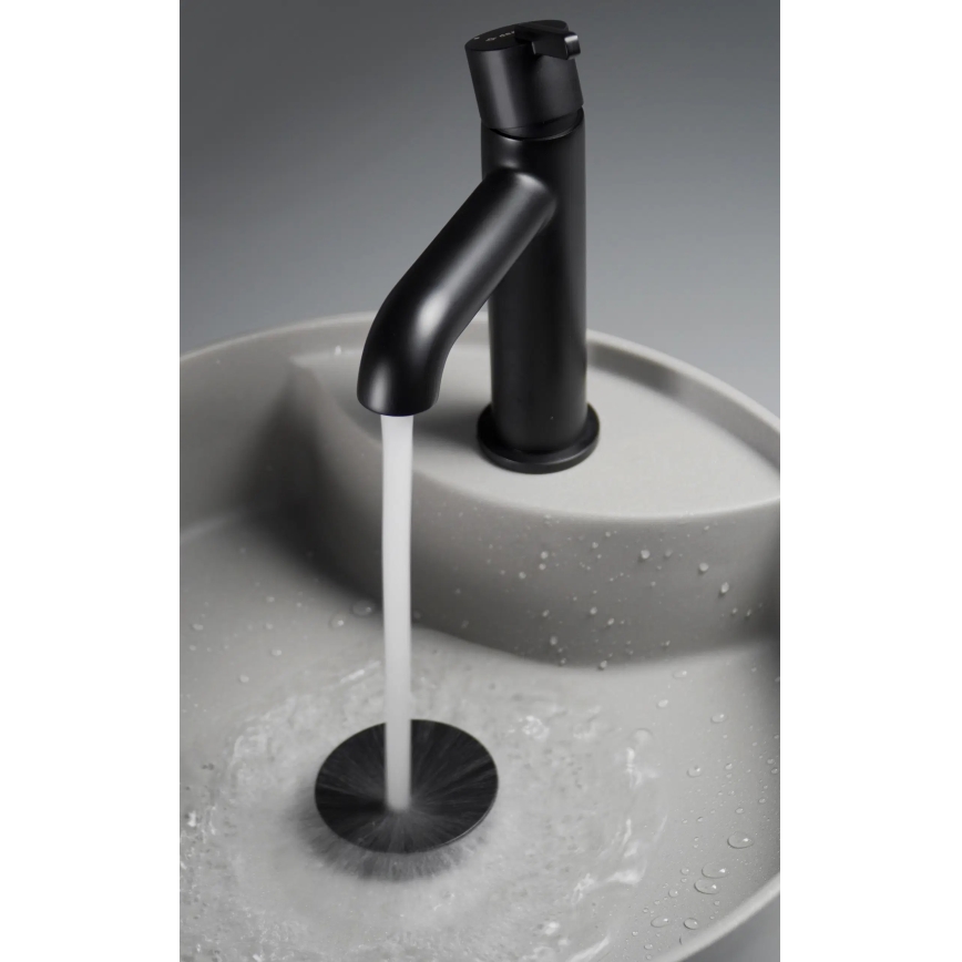 Deante CQS_SU4B - Мивка за плот с отвор за смесител SILIA Ø 36 см гранит/металически сив