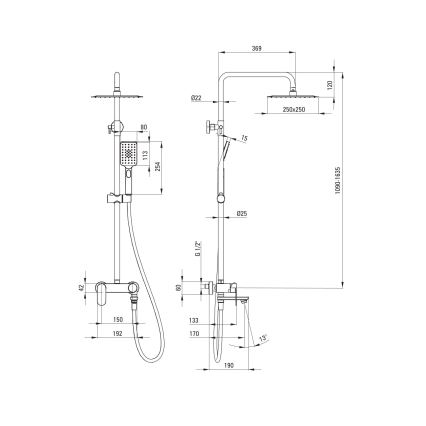 Deante NAC_N1AM - Комплект за душ с батерия ALPINIA черен
