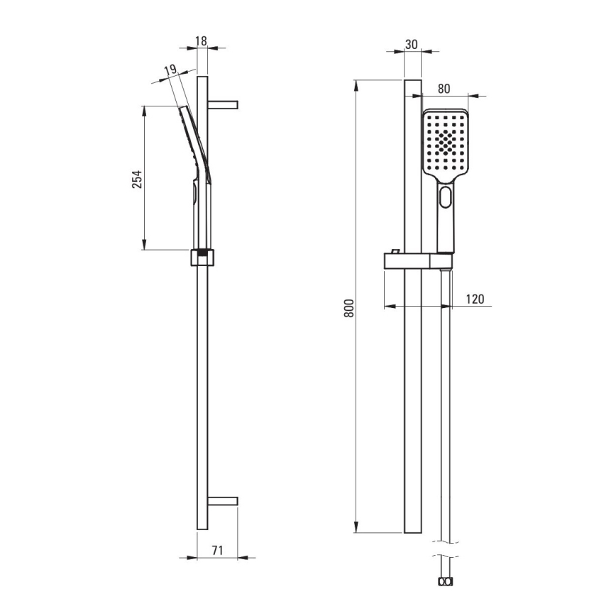 Deante NGA_N52K - Комплект за душ ALPINIA черен