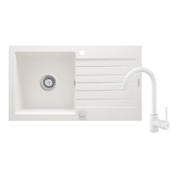 Deante ZQZVA113 - Кухненска мивка ZORBA 76x44 см + смесител за мивка гранит/алабастър